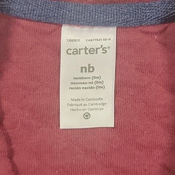 Carter's Newborn Burgundy Quilted Vest - Picture 2 of 3